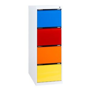 4 Drawer Filing Cabinet White and Colours