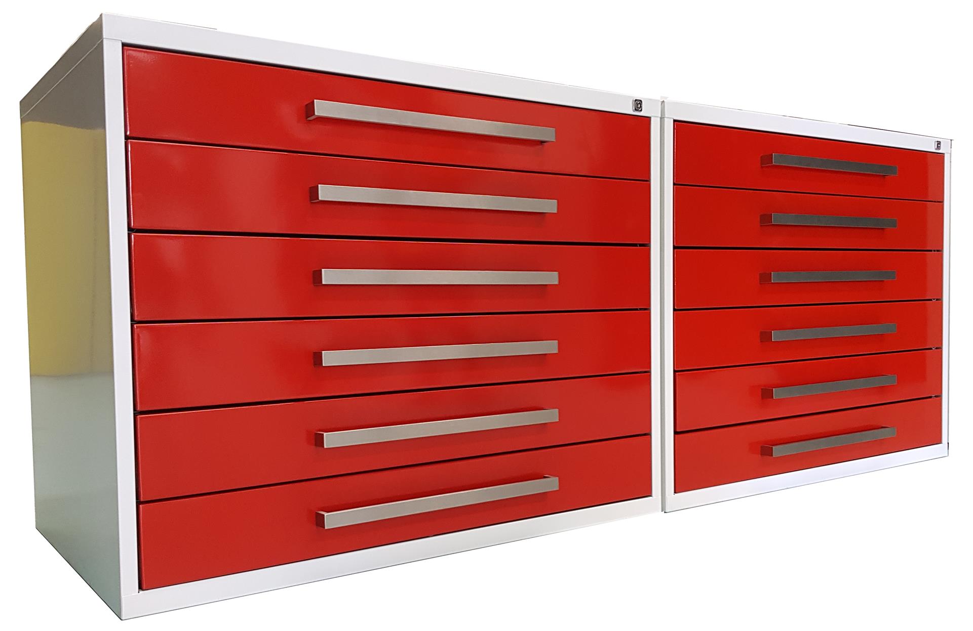 6 Drawer Tool Chest Red and White