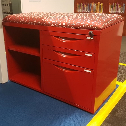 Dulux Flame Red Mobile Caddy with Cushion